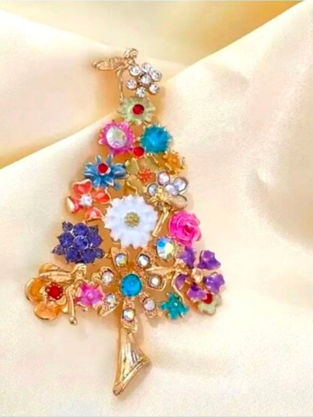 FAIRY GARDEN TREE BROOCH WHIMSY AND BEAUTY